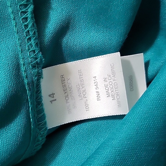 NWOT Bisou Bisou 14 Teal and Orange Floral Midi Dress - Picture 6 of 6